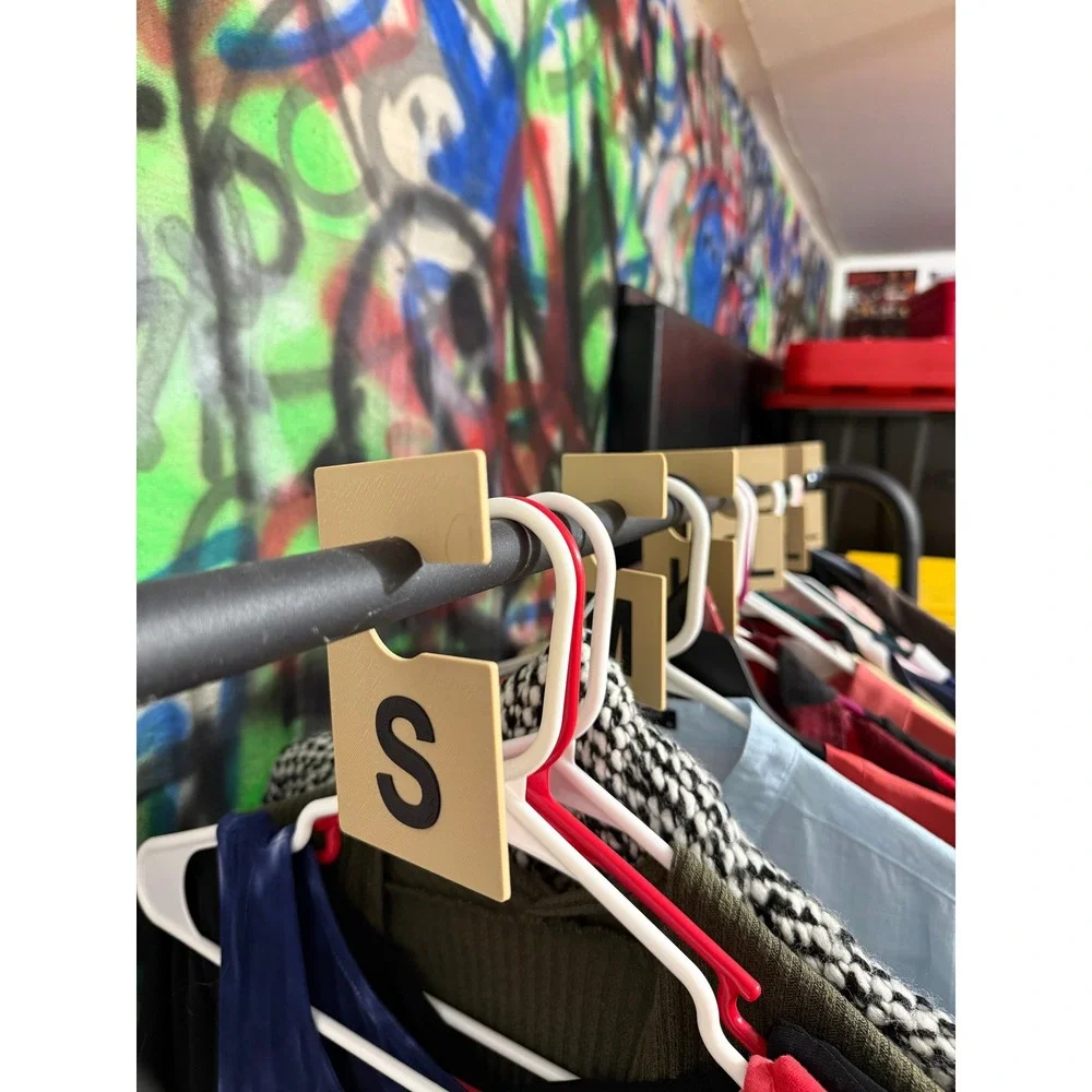 Closet Rod Size Dividers S-3XL Clothing Rack Inventory Organizers Reseller 3D